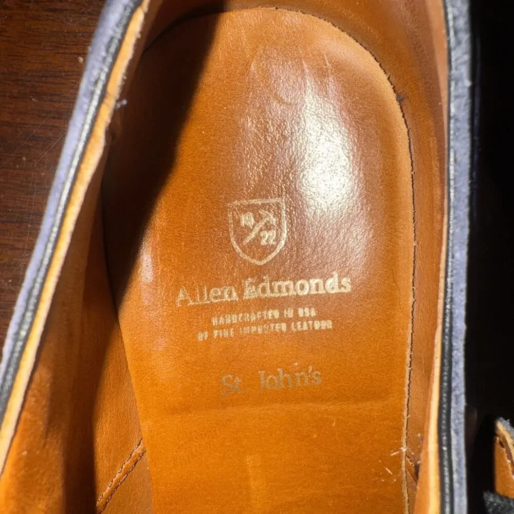 Allen Edmonds St John Navy Double Buckle Men’s 9.5 M